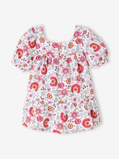 Bebé 0-36 meses-Vestidos, saias-Vestido às flores, com folhos, para bebé