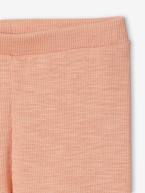 Leggings basics em canelado, para bebé bege mesclado+rosa 