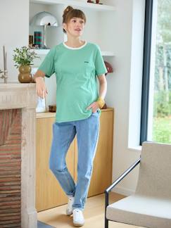 Roupa grávida-T-shirts, tops-T-shirt às riscas em algodão, personalizável, especial gravidez e amamentação