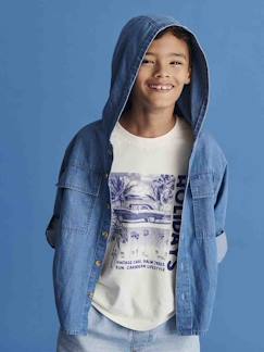 Menino 2-14 anos-Camisas-Camisa com capuz, em ganga leve, para menino