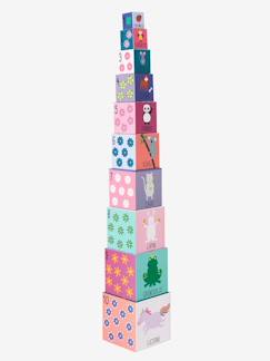Brinquedos-Jogos de manipulação bebé-Torre gigante com 10 cubos, tema princesas