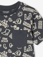 T-shirt com motivos gráficos de mangas curtas, para menino antracite+azul-ardósia+branco mesclado+canela+líquen+noz pecã+terracota 