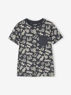 Menino 2-14 anos-T-shirts, polos-T-shirt com motivos gráficos de mangas curtas, para menino