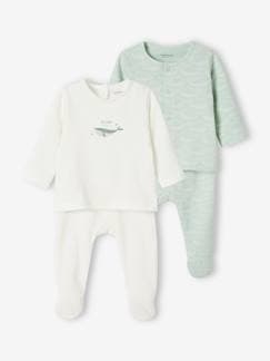 Bebé 0-36 meses-Lote de 2 pijamas de 2 peças, em jersey, para bebé