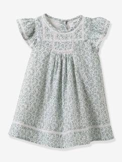 Bebé 0-36 meses-Vestidos, saias-Vestido da CYRILLUS, estampado às flores, para bebé