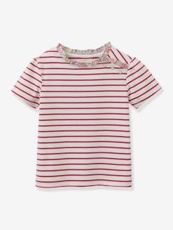 Menina 2-14 anos-T-shirts-Camisola estilo marinheiro, da CYRILLUS, em tecido Liberty, algodão bio, para menina