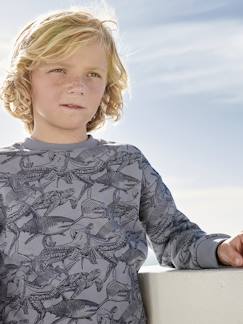 Menino 2-14 anos-Camisolas, casacos de malha, sweats-Sweat com motivos tipo rabisco, para menino