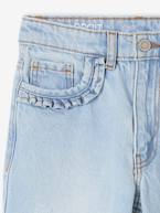 Jeans direitos, morfológicos, para menina, medida das ancas MÉDIA ganga bleached+stone 