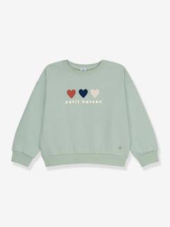 Menina 2-14 anos-Camisolas, casacos de malha, sweats-Sweatshirts -Sweat com corações, para criança, da PETIT BATEAU