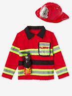 Disfarce de bombeiro Vermelho medio liso com motivo 