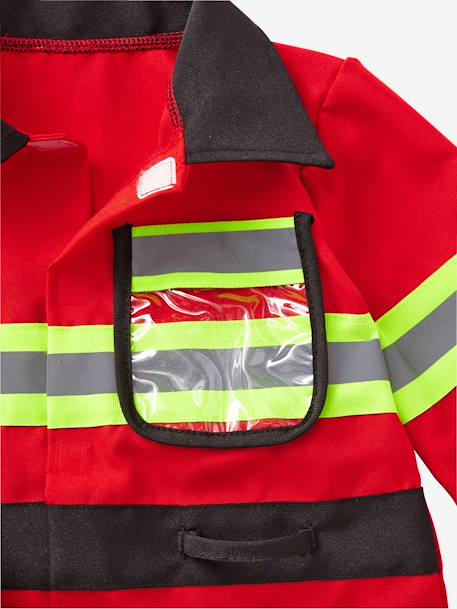 Disfarce de bombeiro Vermelho medio liso com motivo 