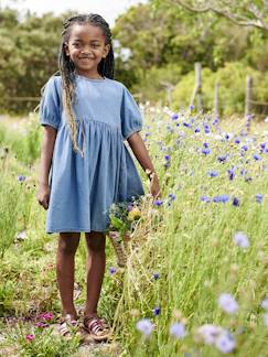 Menina 2-14 anos-Vestidos-Vestido em ganga leve, para menina