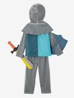 Disfarce de cavaleiro Azul escuro liso com motivo 