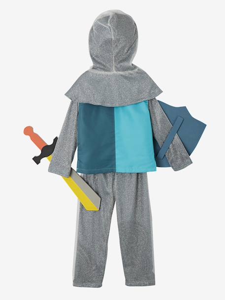 Disfarce de cavaleiro Azul escuro liso com motivo 