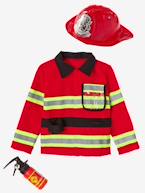 Disfarce de bombeiro Vermelho medio liso com motivo 
