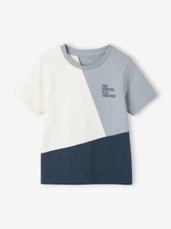 Menino 2-14 anos-Roupa de desporto-T-shirt de desporto colorblock, mangas curtas, para menino