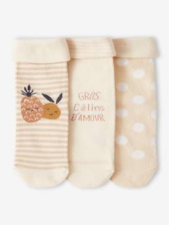 Bebé 0-36 meses-Meias, collants-Lote de 3 pares de meias "ananás", para bebé