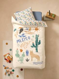 Têxtil-lar e Decoração-Roupa de cama criança-Conjunto capa de edredon + fronha de almofada, com algodão reciclado, Mexicool