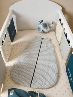 Têxtil-lar e Decoração-Roupa de cama bebé-Contorno de berço/contorno de parque antichoques, Navy Sea