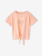 T-shirt de desporto com raquetes brilhantes, para menina coral 