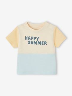 Bebé 0-36 meses-T-shirt colorblock "Happy summer", para bebé