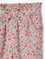 Calças curtas às flores, em gaze de algodão, para menina AZUL MEDIO ESTAMPADO+branco estampado+cru+rosa-blush 