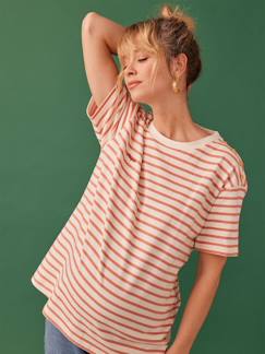 Roupa grávida-T-shirts, tops-T-shirt às riscas para grávida, bordado "parfaite", em algodão bio, da ENVIE DE FRAISE