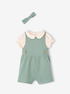 Bebé 0-36 meses-Conjunto personalizável de 3 peças, t-shirt, macacão e fita de cabelo, para bebé