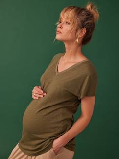 Roupa grávida-T-shirt para grávida, decote em V irisado, da ENVIE DE FRAISE