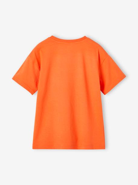 T-shirt com motivo alusivo às férias, para menino azul-tinta+azul-turquesa+tangerina 