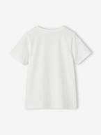 T-shirt Basics, motivos com lantejoulas reversíveis, para menino branco+verde-água 