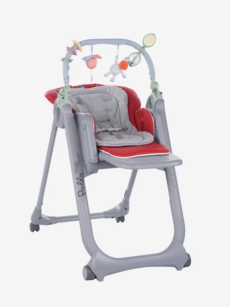 Cadeira alta evolutiva Polly Magic Relax, da CHICCO Bege medio liso+Cinzento medio liso+Vermelho medio liso 