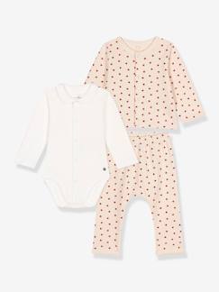 Bebé 0-36 meses-Conjunto de 3 peças, em moletão leve, para bebé, da Petit Bateau