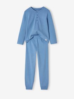 Pijama personalizável, em malha com efeito mesclado, para menino