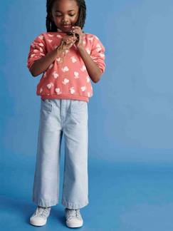 Menina 2-14 anos-Calças -Calças curtas largas, com bolsos em coração, para menina