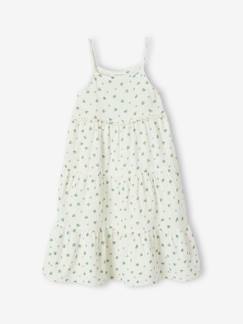 Menina 2-14 anos-Vestidos-Vestido comprido de alças, em gaze de algodão, para menina
