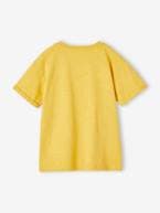 T-shirt com motivo vintage, mangas curtas com dobra, para menino amarelo 