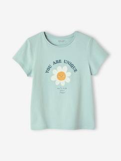Menina 2-14 anos-T-shirt com mensagem, para menina