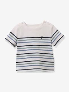 Bebé 0-36 meses-T-shirts-T-shirts-T-shirt às riscas da Cyrillus, em algodão bio, para bebé