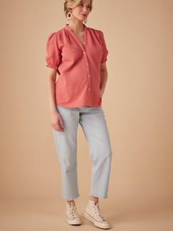 Roupa grávida-Blusas, camisas-Blusa de grávida em gaze de algodão, da ENVIE DE FRAISE