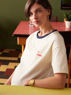Roupa grávida-T-shirts, tops-T-shirt de grávida, bordada com "la Mama", em algodão bio, da ENVIE DE FRAISE