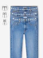 Jeans slim morfológicos 'waterless', medida das ancas LARGA, para menino AZUL ESCURO DESBOTADO+AZUL ESCURO LISO+CINZENTO ESCURO LISO COM MOTIV+double stone 