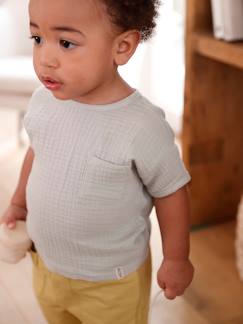 T-shirts-Bebé 0-36 meses-T-shirt bimatéria de mangas curtas, para bebé