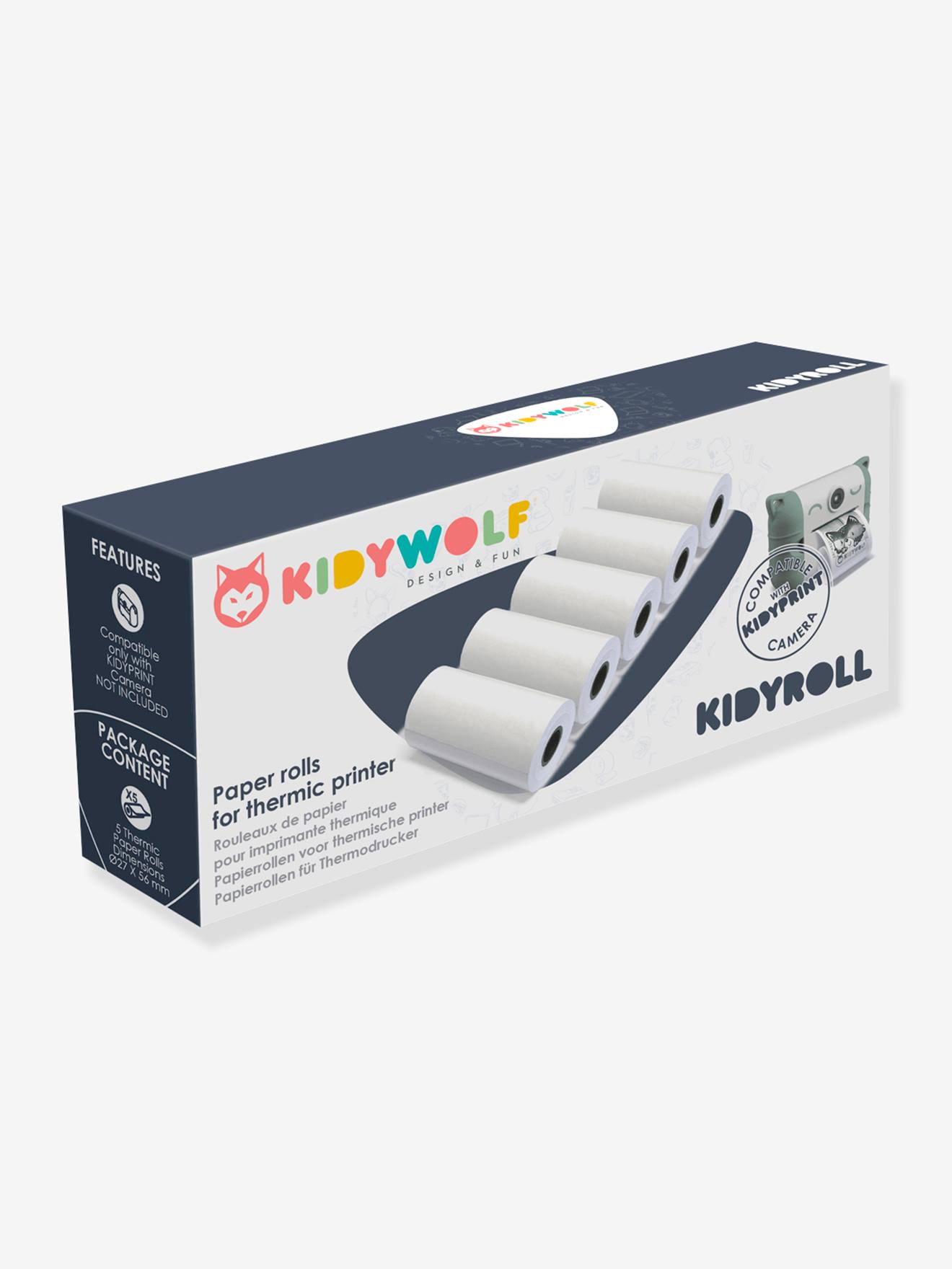 Recarga de rolo de papel, Kidyroll standard - KIDYWOLF branco