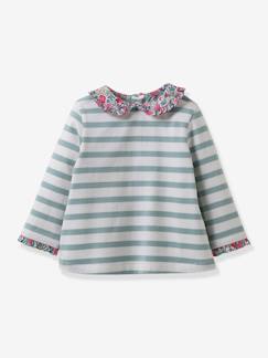 Bebé 0-36 meses-T-shirts-T-shirts-Camisola estilo marinheiro da CYRILLUS, em tecido Liberty, para bebé