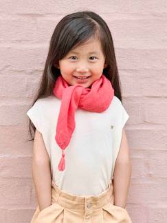 Menina 2-14 anos-Acessórios-Lenço liso com borlas, personalizável, para menina