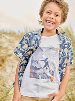 Camisola de cavas com impressão fotográfica surf, para menino