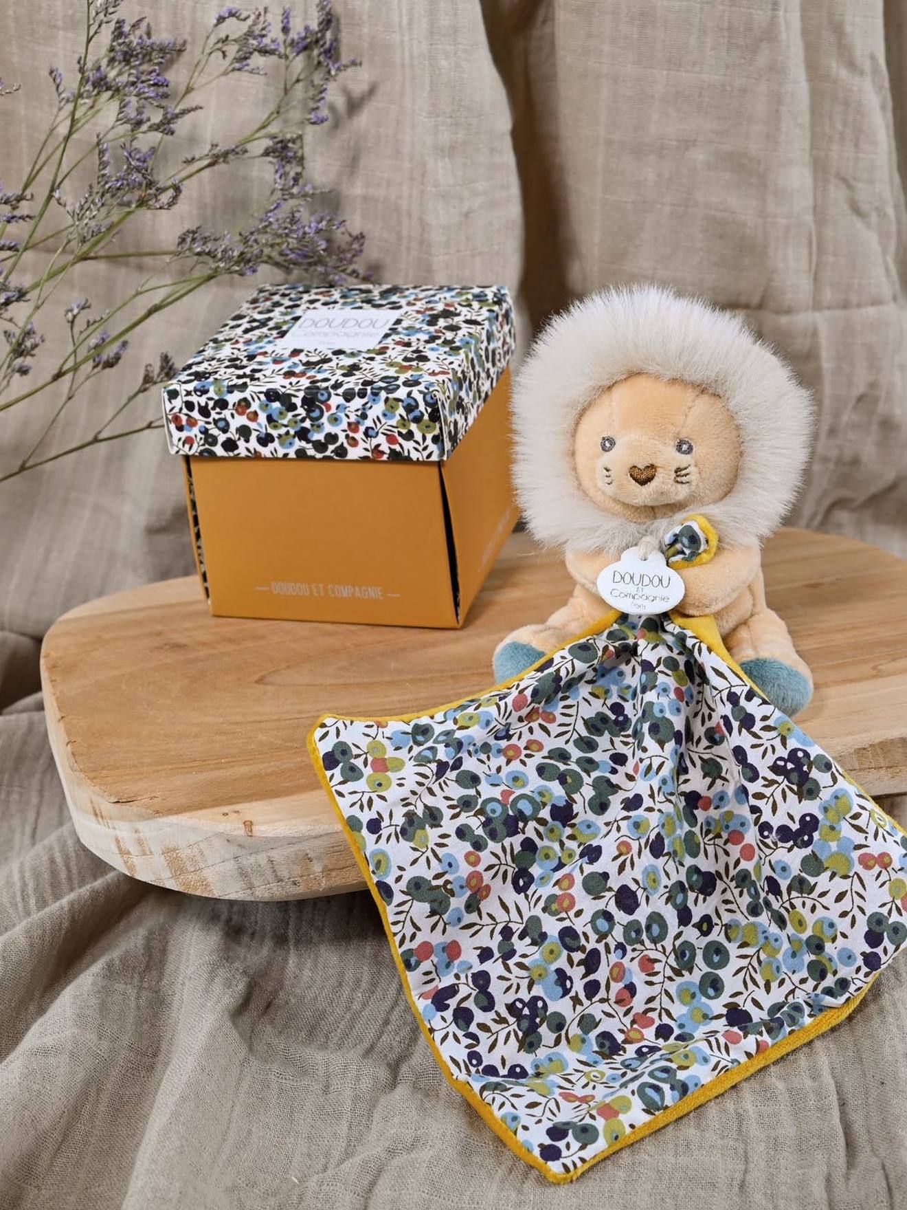 Boneco-doudou 12 cm, boh'aim - DOUDOU ET COMPAGNIE amarelo