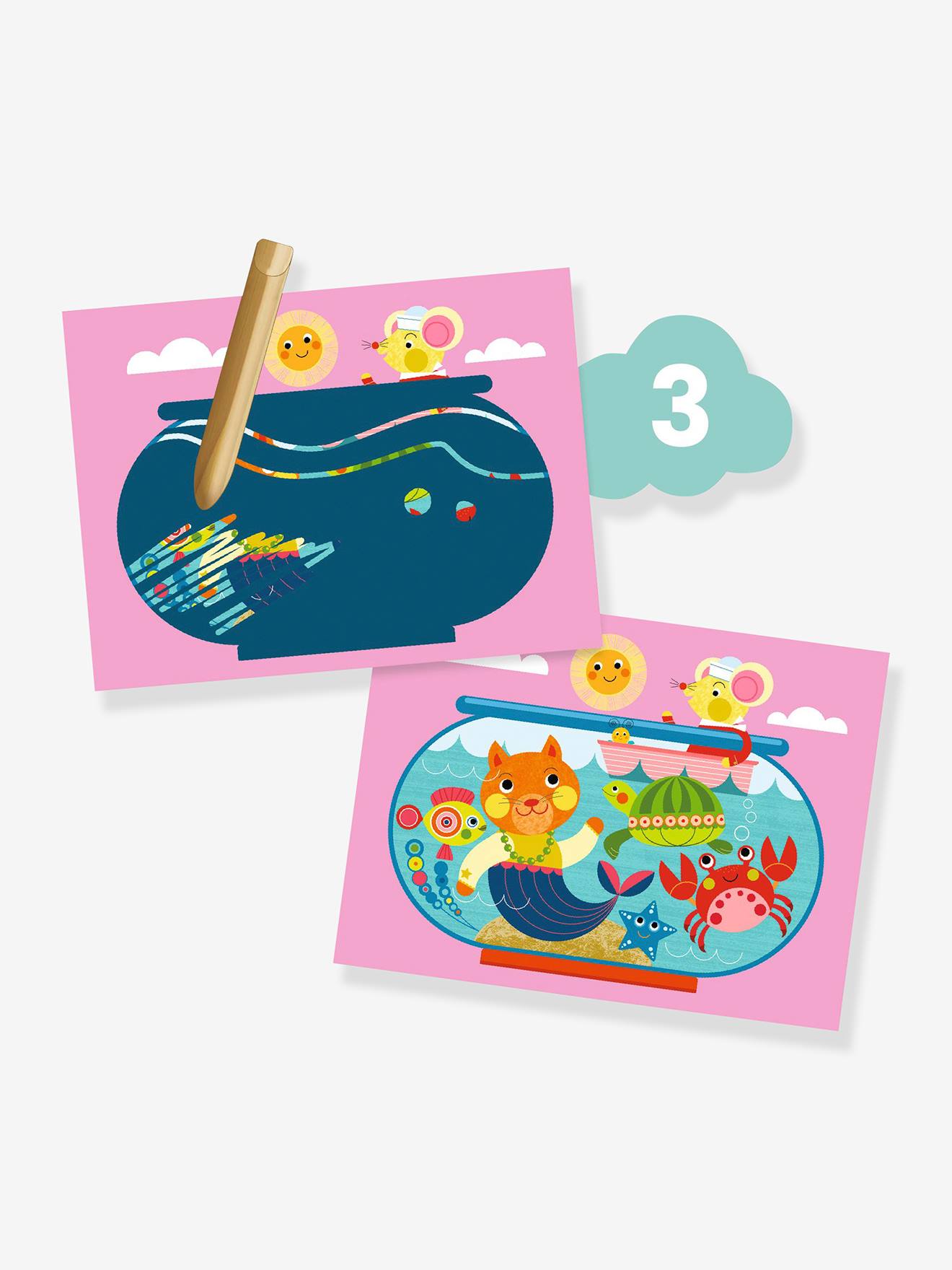 Caixa com 6 atividades, o gato e os seus Amigos - DJECO multicolor