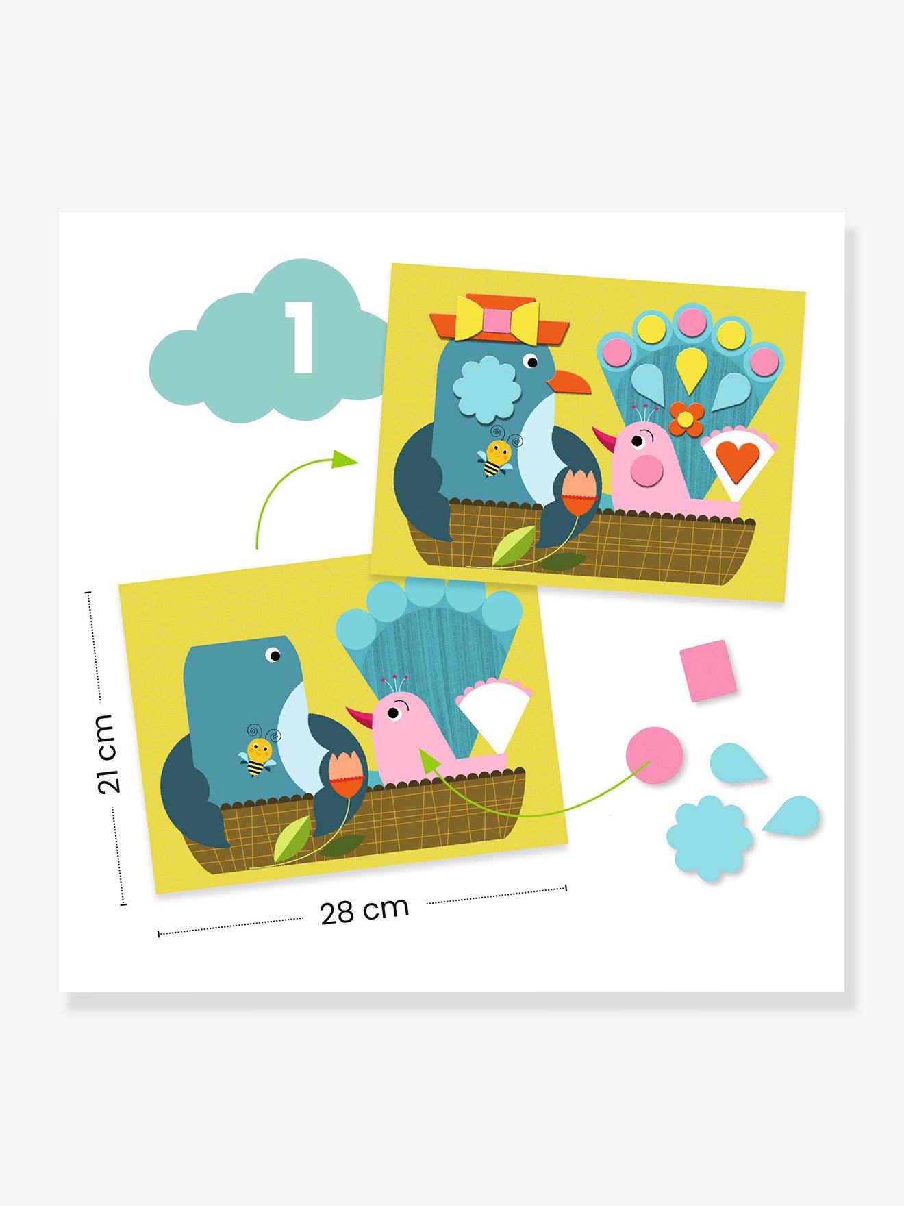 Caixa com 6 atividades, o gato e os seus Amigos - DJECO multicolor